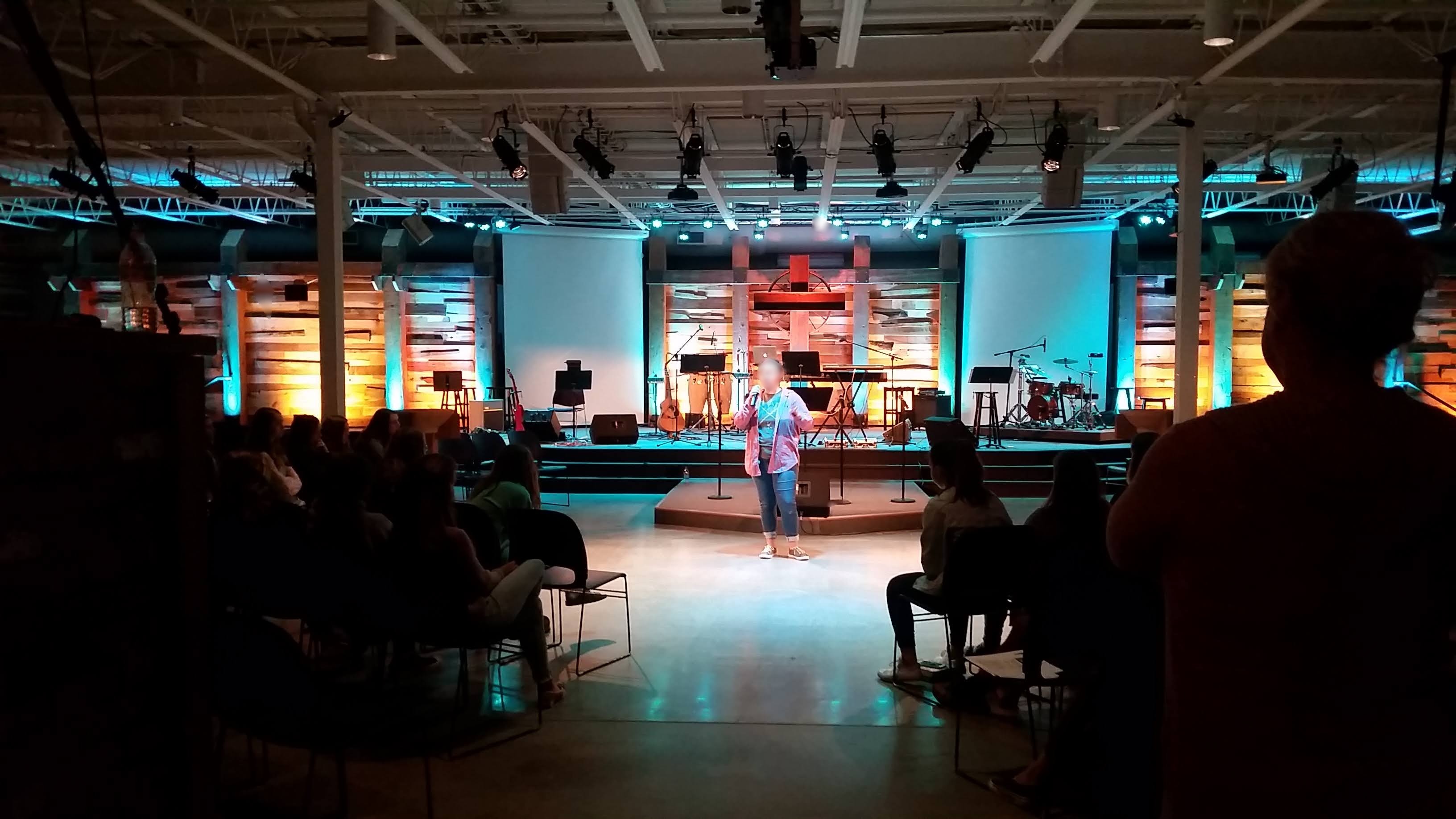 Covenant Life Church, set up in a semi-circle