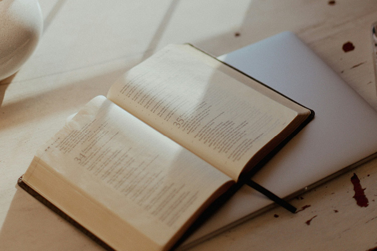 Bible and laptop