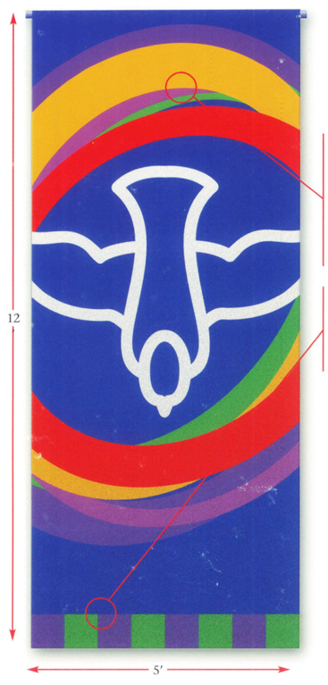 Banner with dove descending