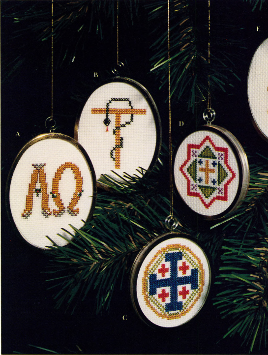 Chrismons counted cross stitch