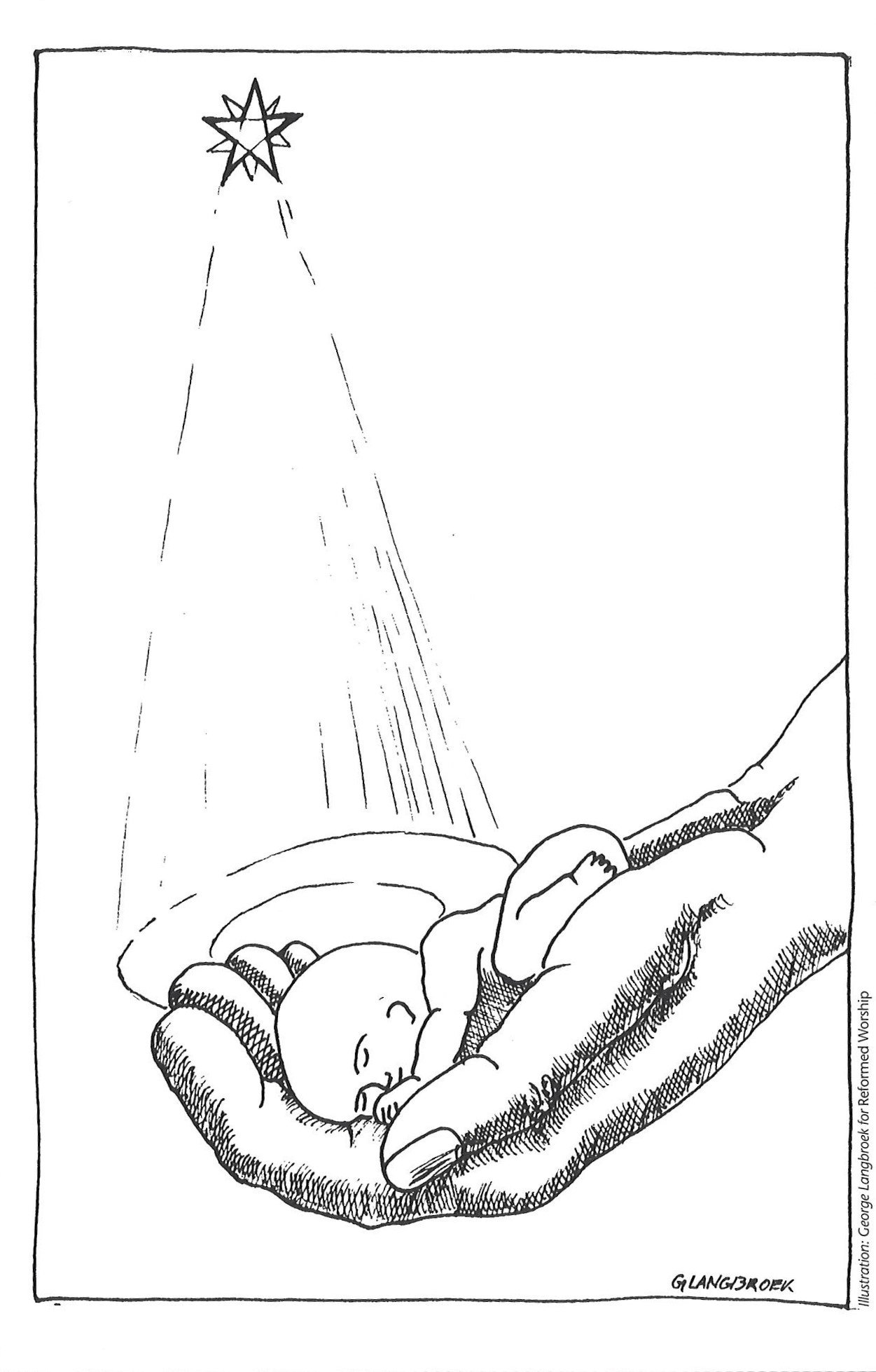 Star shining on baby in a hand