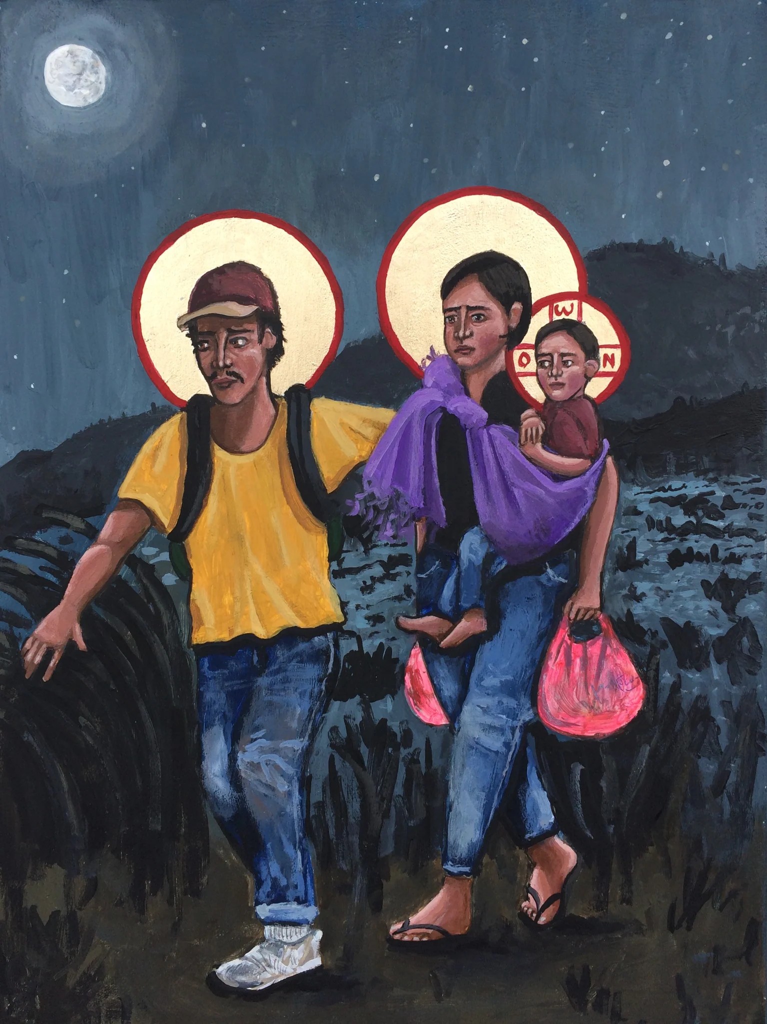 A Latino Refugee Family https://kellylatimoreicons.com/products/la-sagrada-familia 