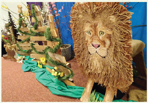 Aslan and Spring flowers