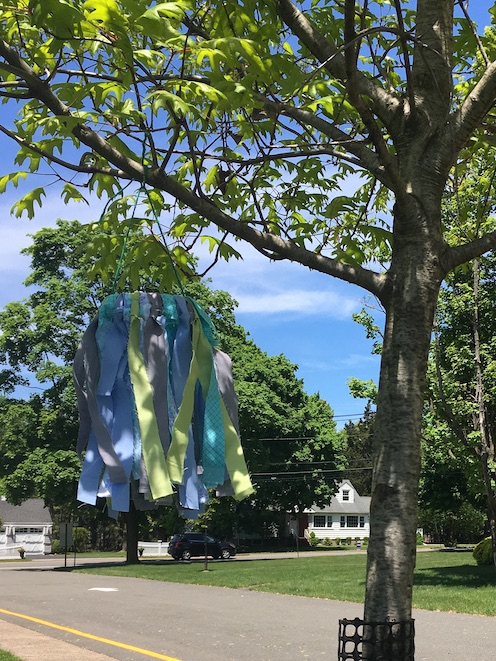 Strips of cloth catching the wind