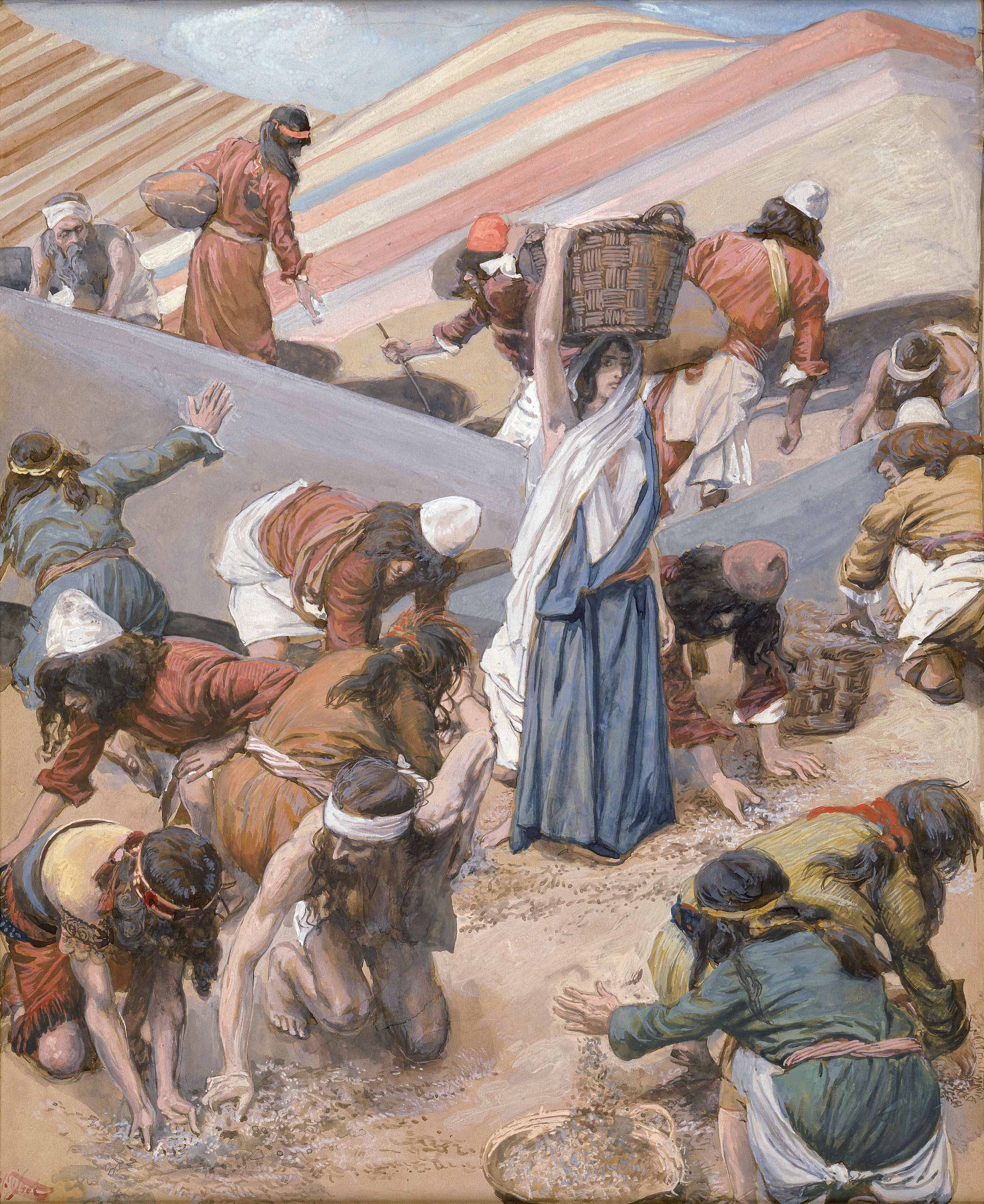 Gathering of the Manna by Tissot