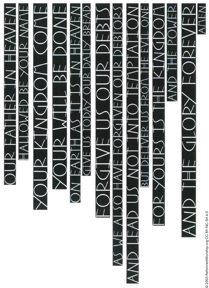Lord's Prayer Black Vertical