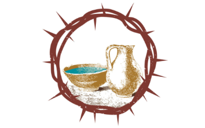 Crown of thorns with bowl of water and pitcher