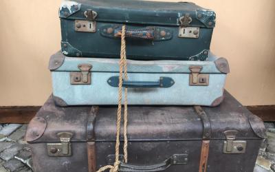 old suitcases for a journey