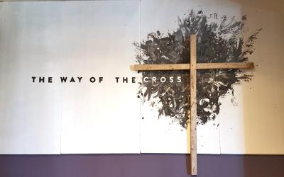 Cross with black background