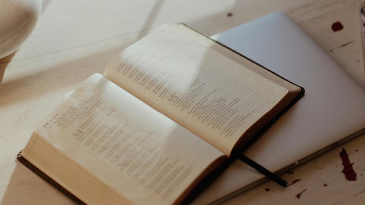 Bible and laptop