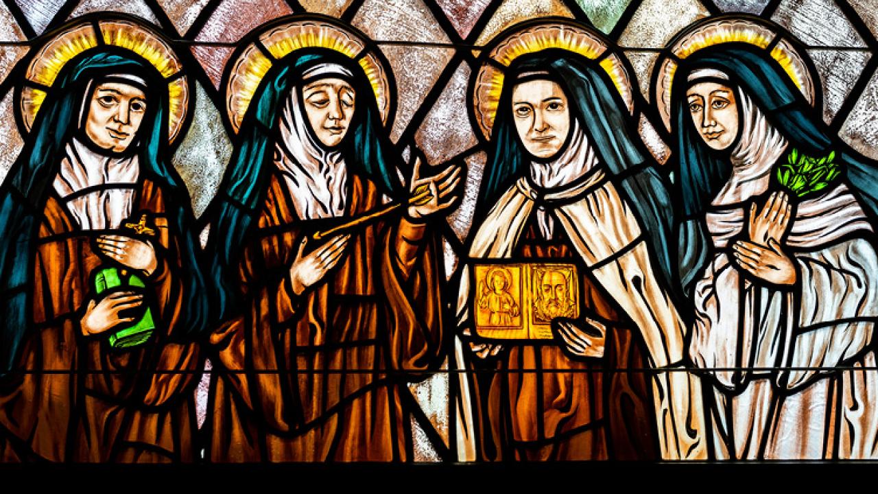 Stained Glass window of saints