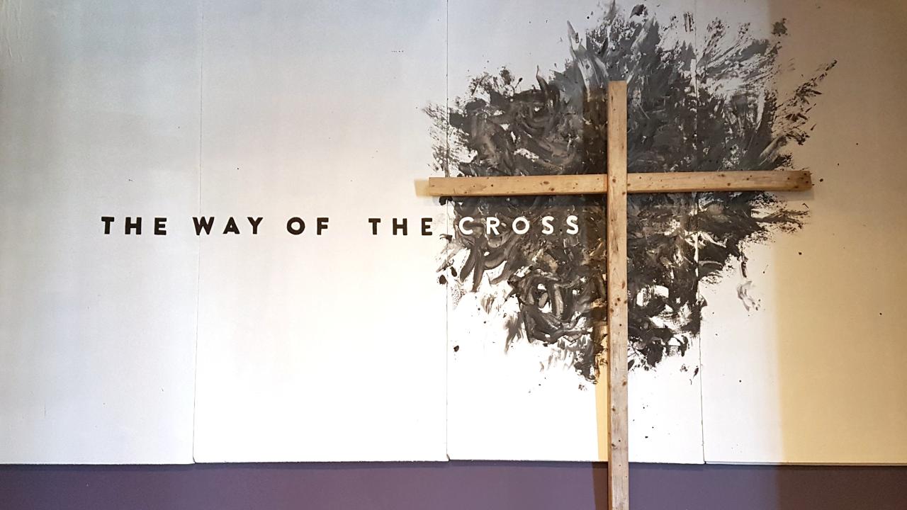 Cross with black background