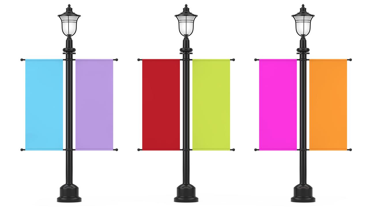 Parking lot pole banners