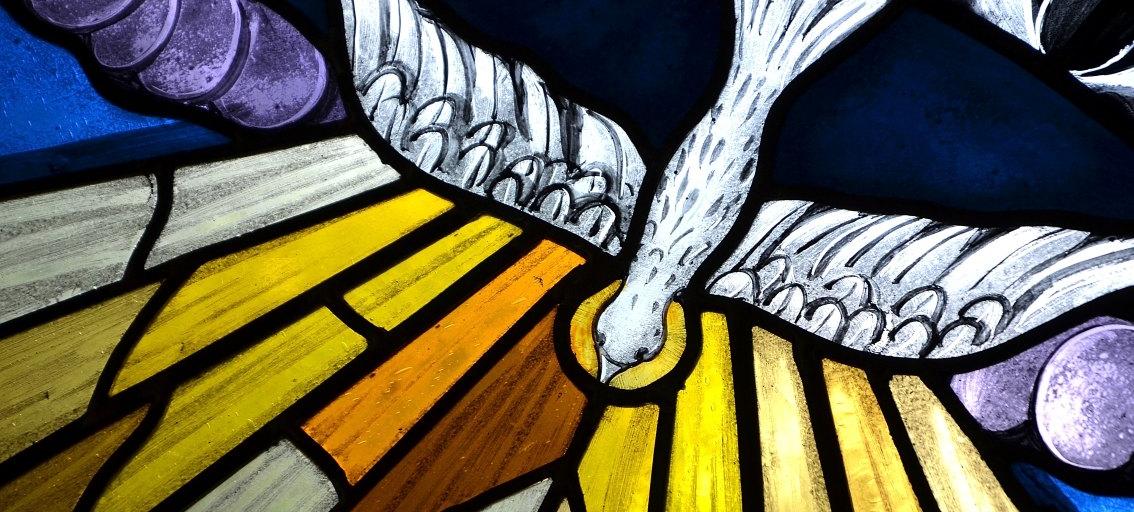 Stained glass with dove