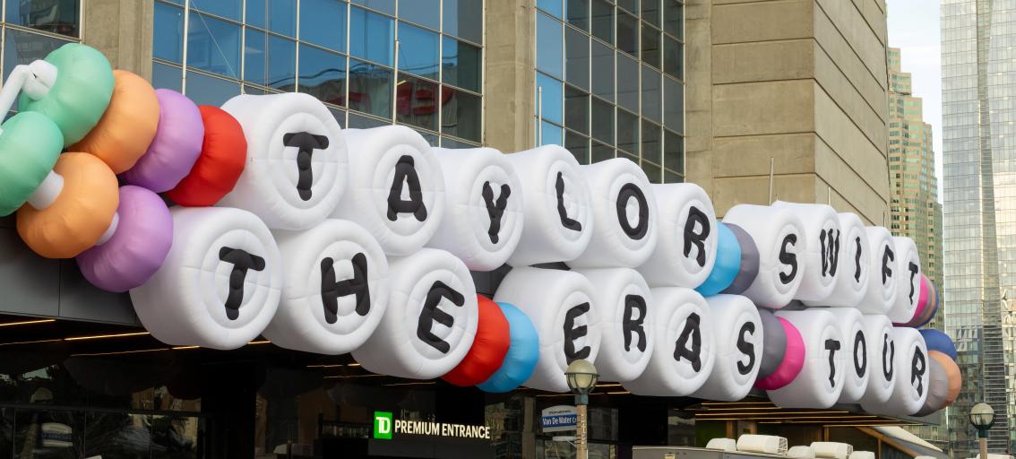 Sign advertising Taylor Swift Eras Tour
