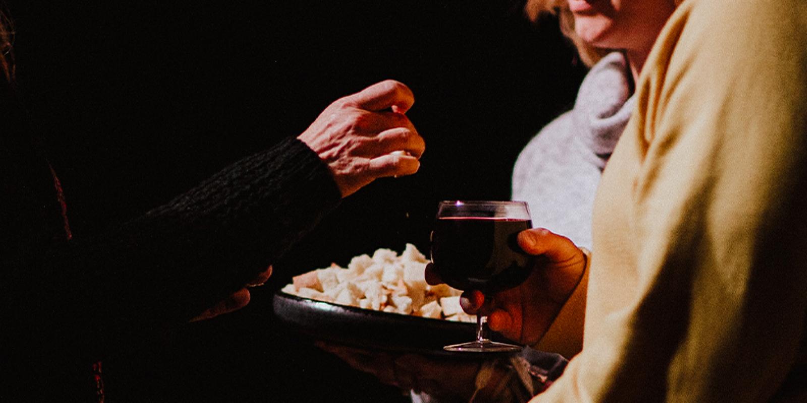 Communion being served