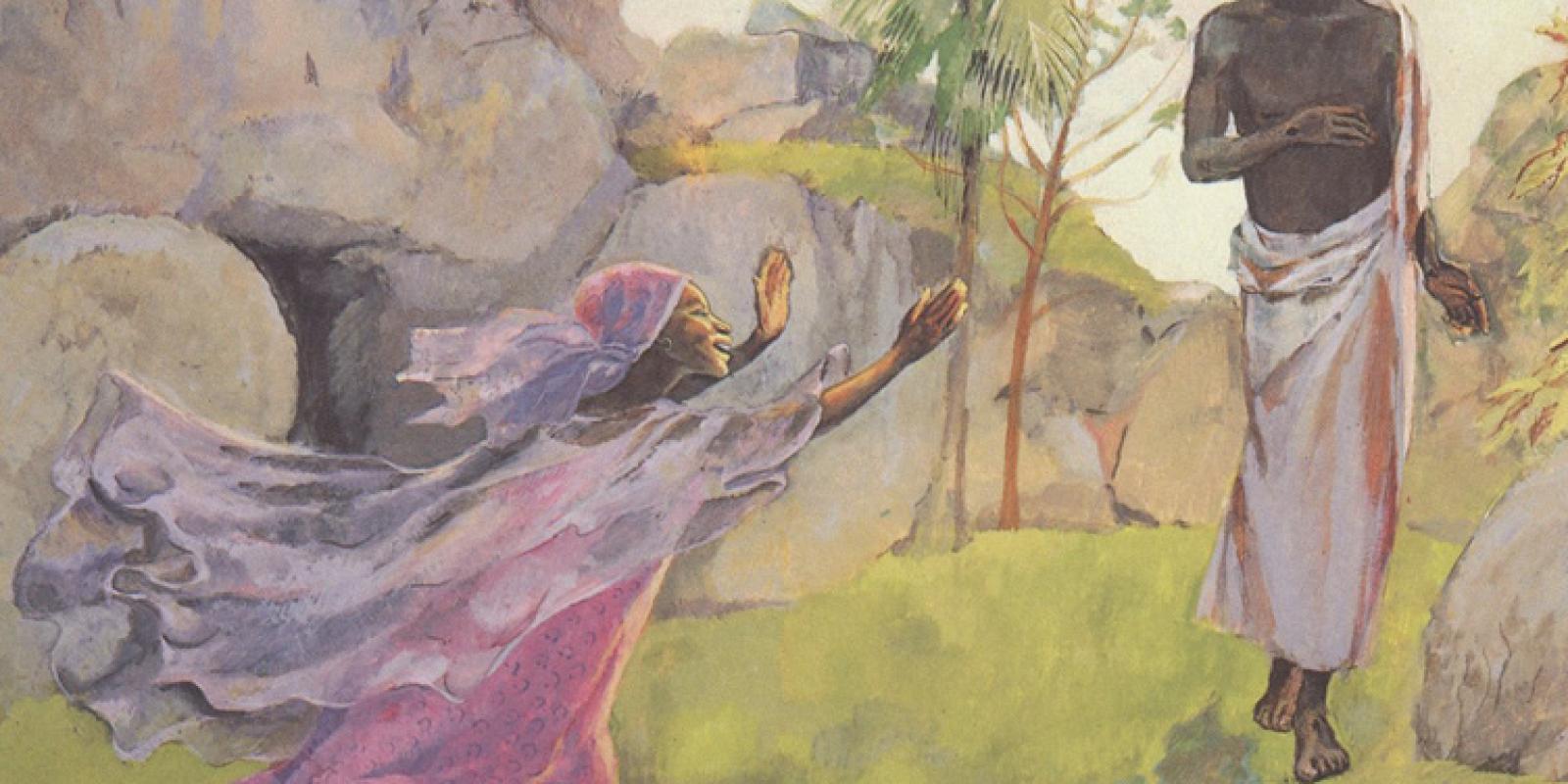 Mary Falls at Jesus' Feet