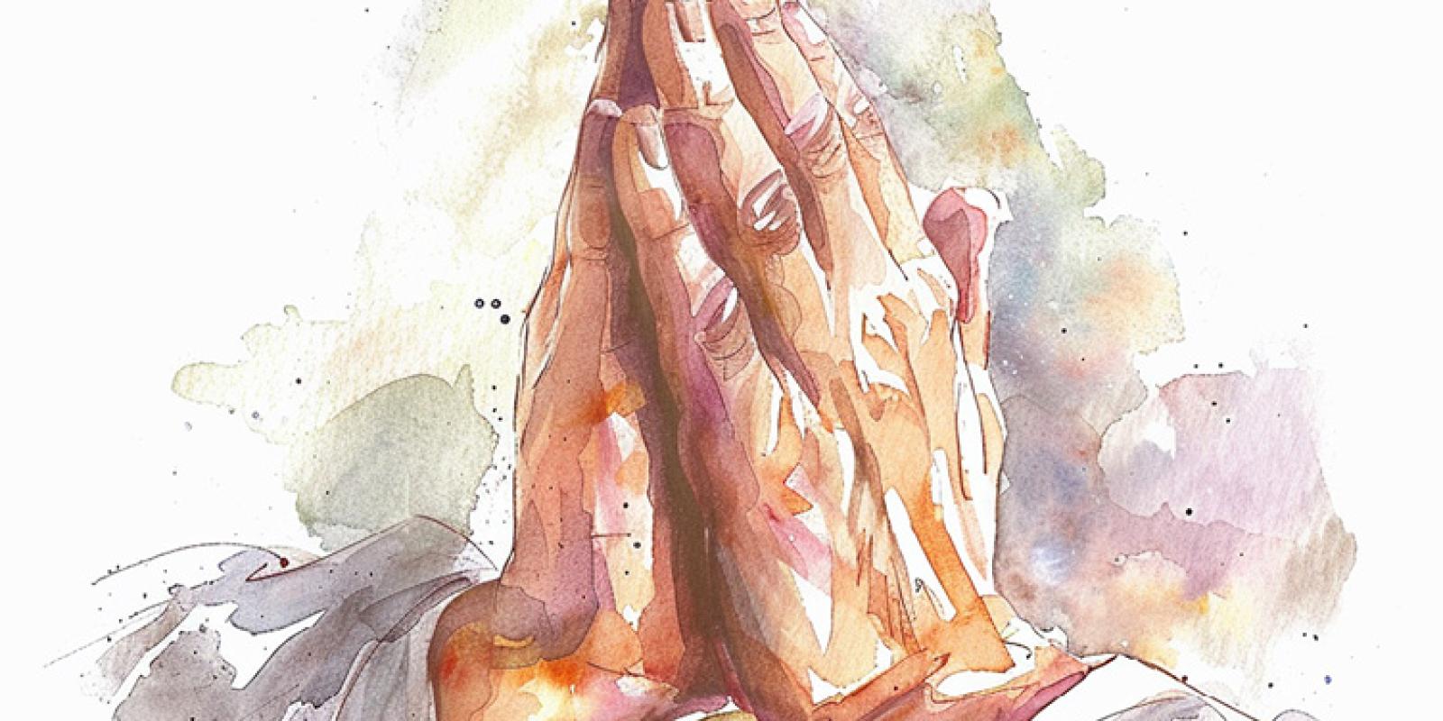 Hands held in prayer