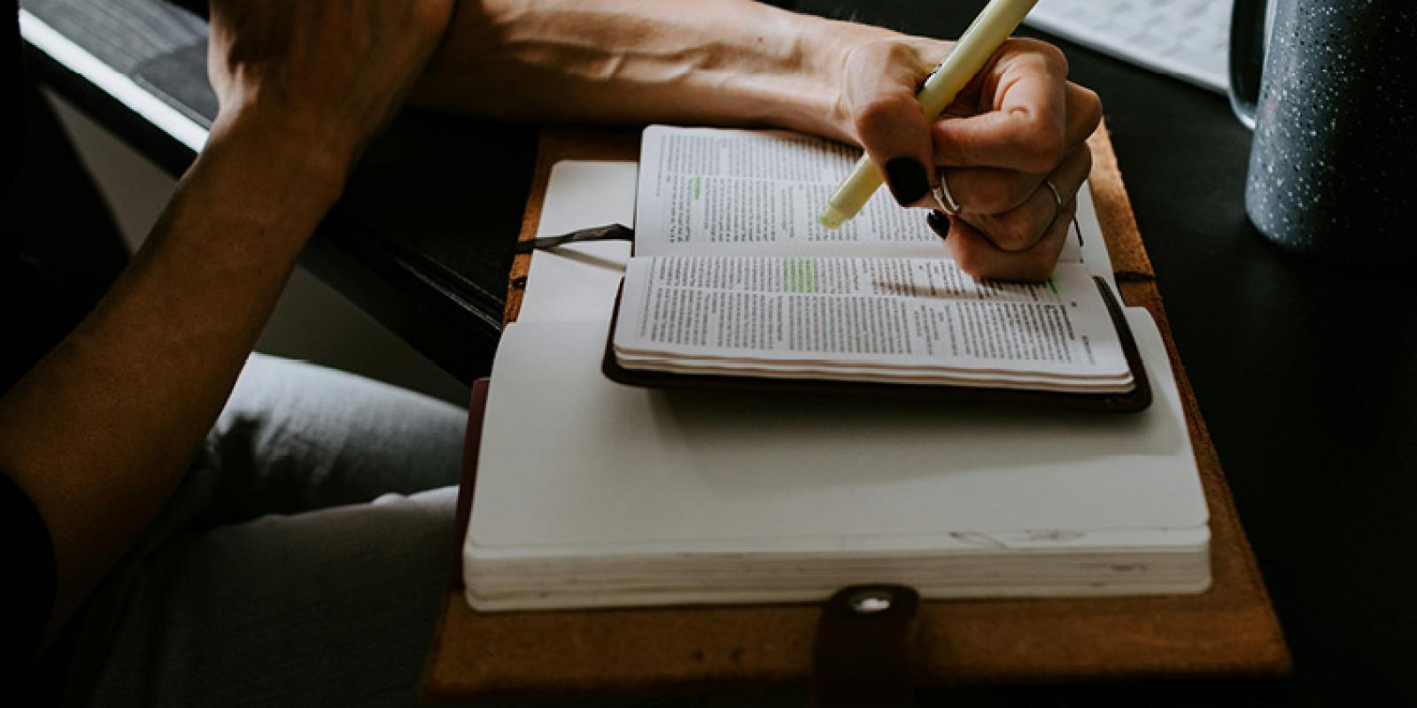 Highlighting in a bible