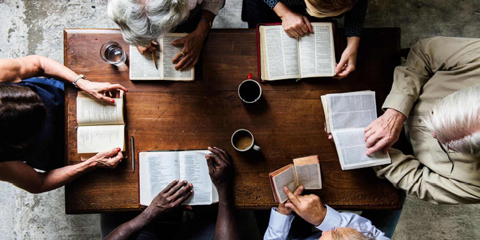 Group studying the Bible