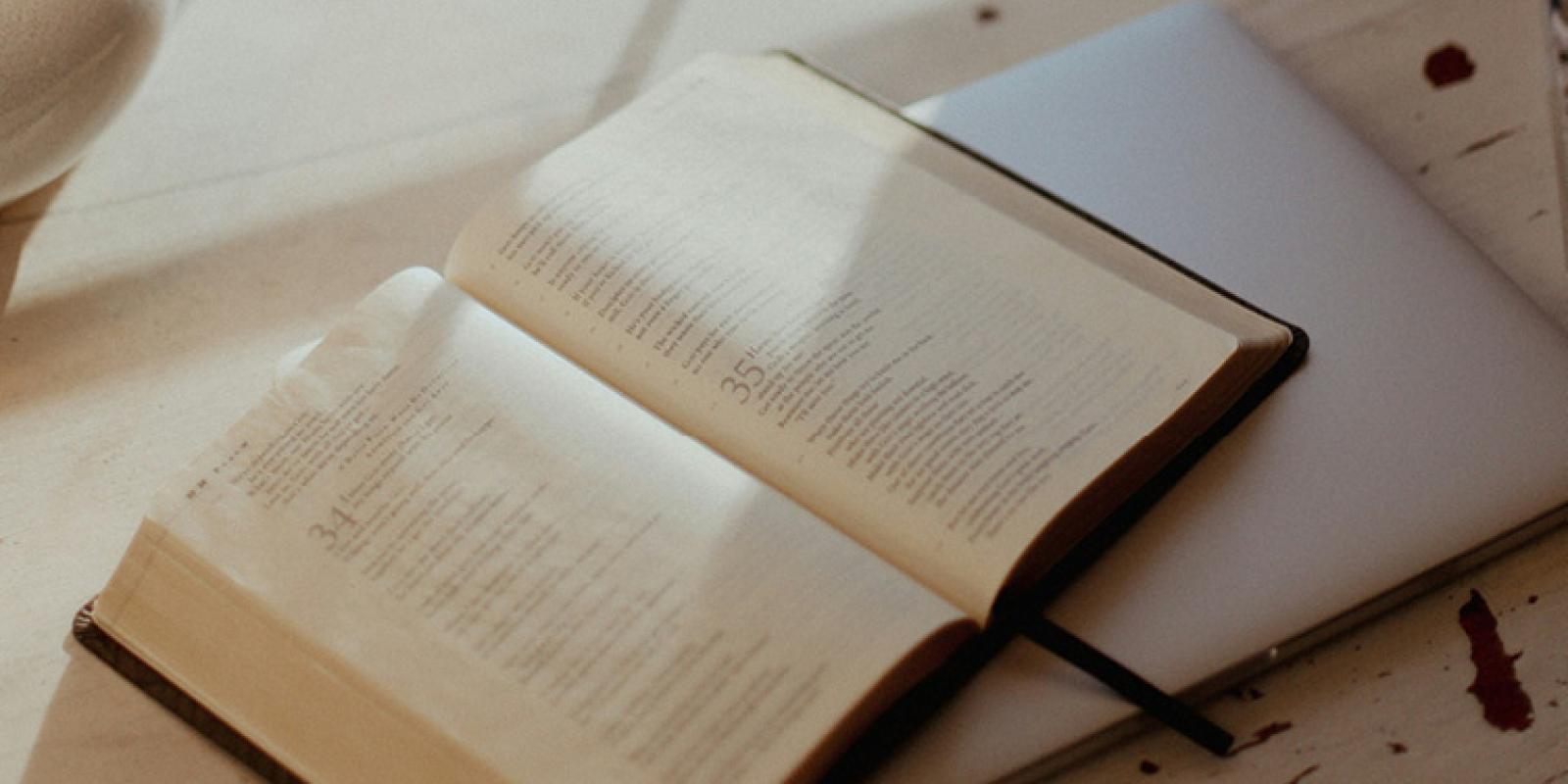 Bible and laptop