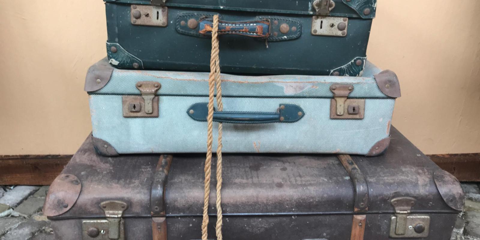 old suitcases for a journey