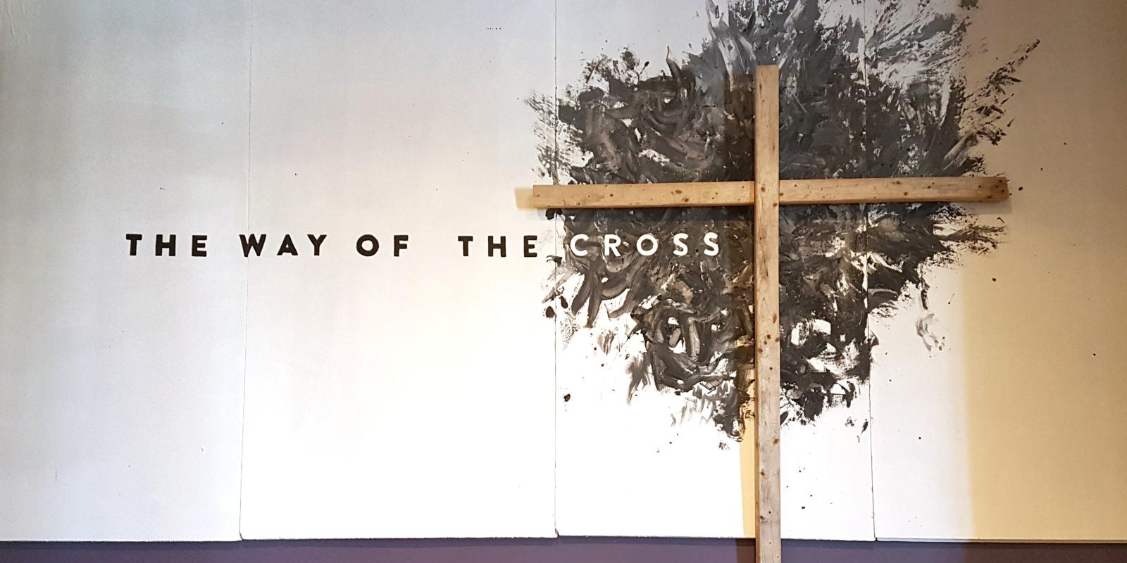 Cross with black background