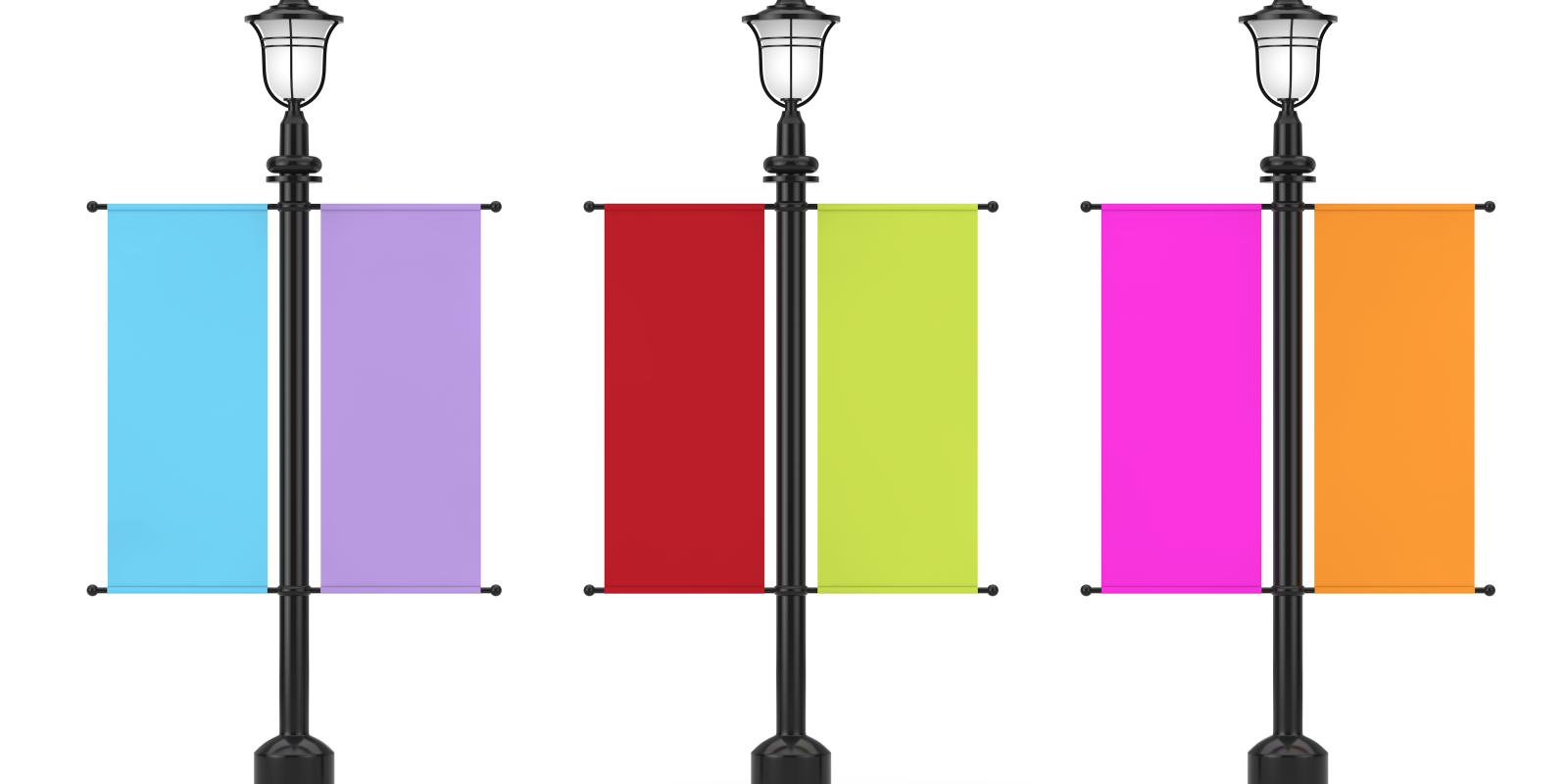 Parking lot pole banners