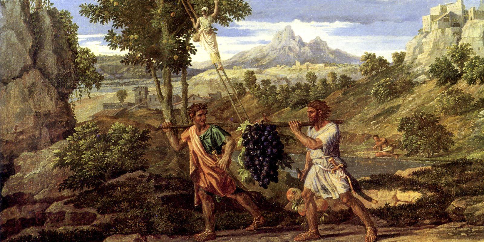 Joshua and Caleb, Four Seasons, Nicolas Poussin, Public domain, via Wikimedia Commons